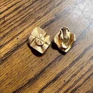 Textured Gold Clip-On Earrings